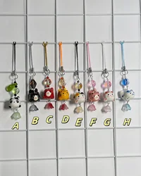 Charming Panda & Cat Keychain - Handmade Phone Strap Accessory, Cute Y2K Gift (D)