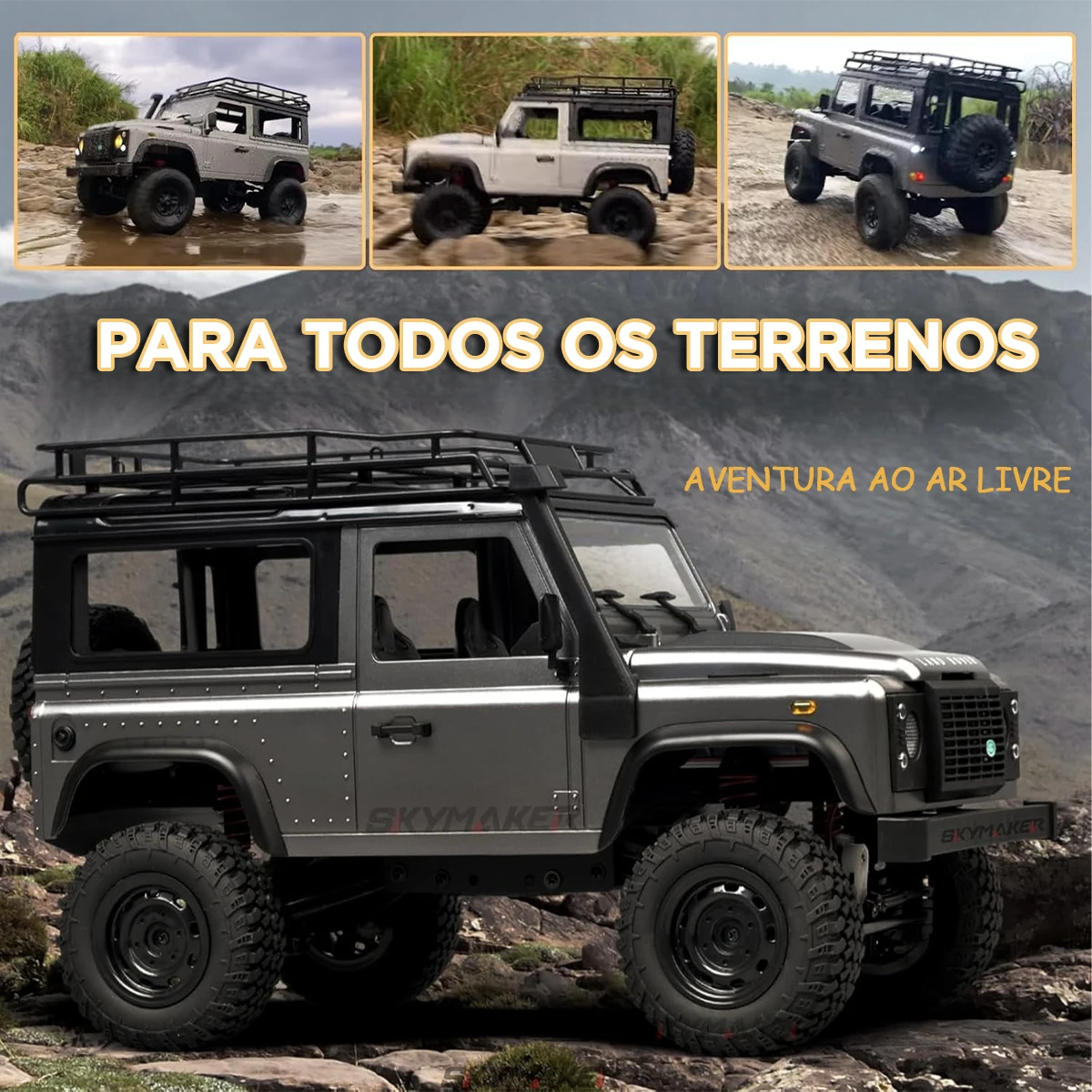 BRASTOY Carro de Controle Remoto 4x4 Jeep RC RTR Rock Crawler 1:12,Enviado do Brasil