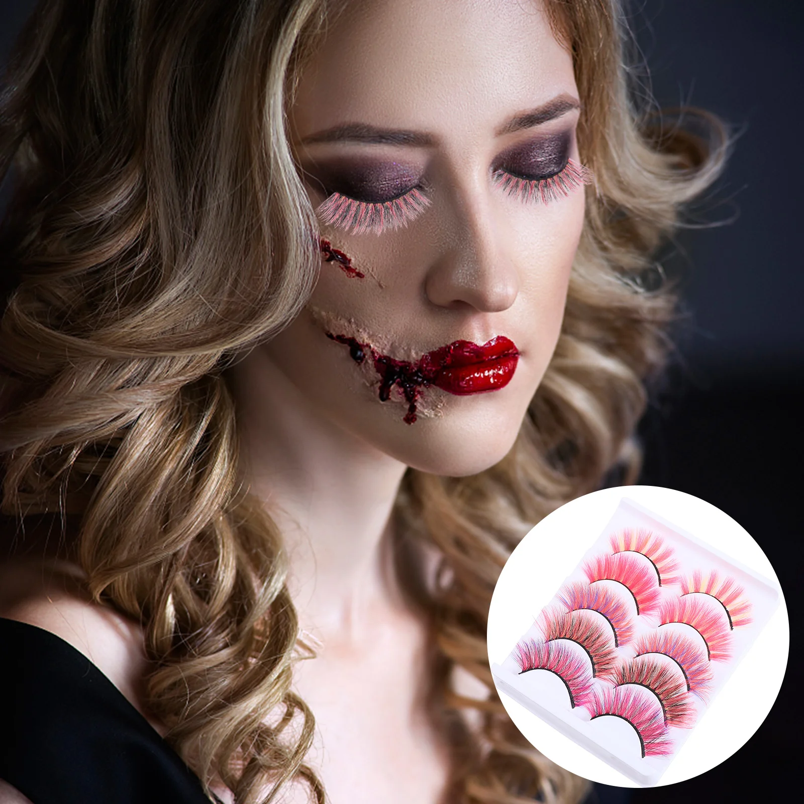 

10pcs Colorful Eyelashes Faux Long Eyelashes Dramatic False Eyelashes