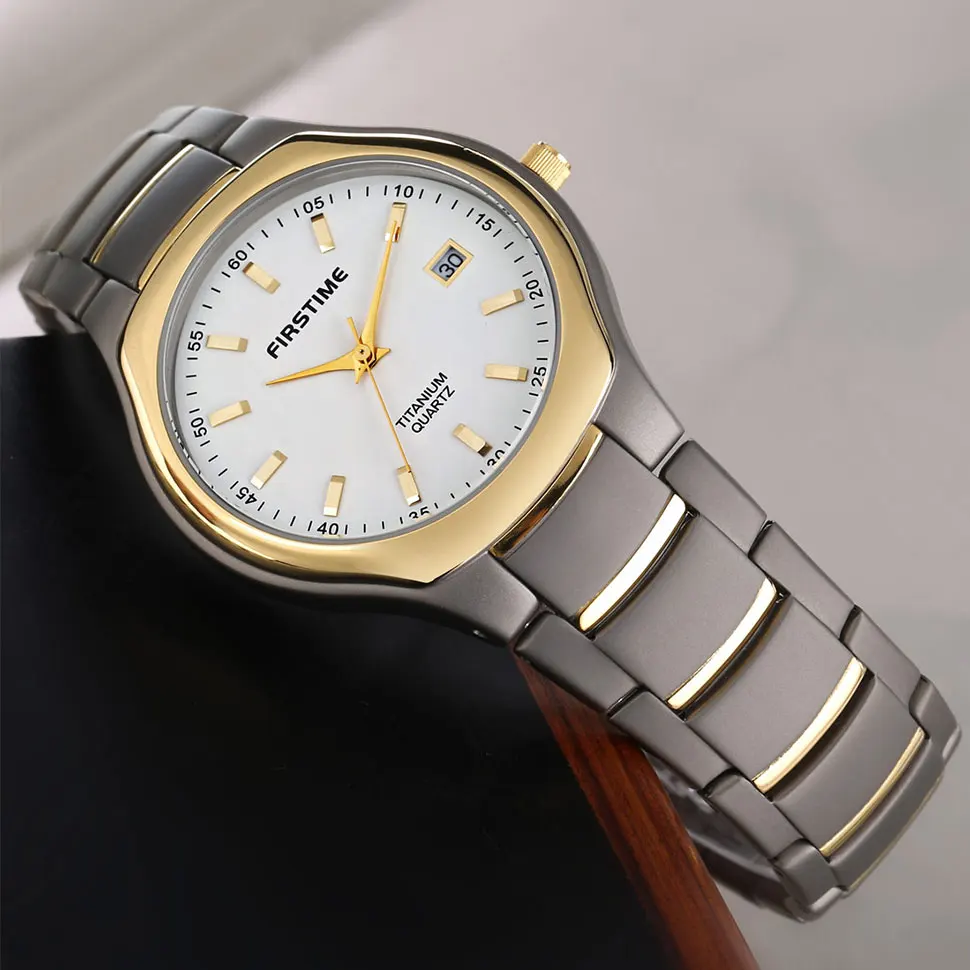 Quartz Titanium Watch for Men Ultra Lightweight Wristwatch Gold Tone Calendar Watches Japan Luxury Male Clock Waterproof -S98d7968135674232bb9796797fb07114y