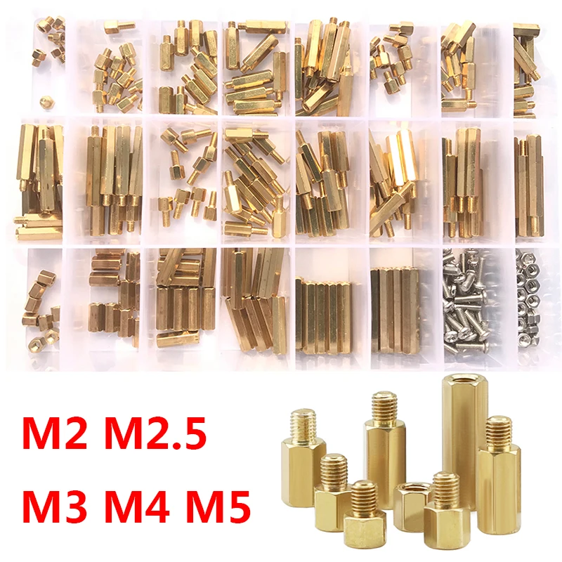 Hex Latão Standoff Porca Parafuso Hexágono Rosca Pilar Coluna Pcb Espaçador Motherboard Macho e Fêmea m2 M2.5 m3 m4 m5 Aço Inoxidável