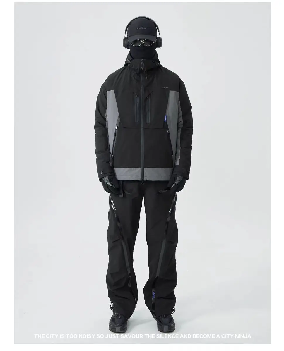 Silenstorm 24aw Outdoor straight leg soft shell pants integrated belt ykk zippers contrast color mesh techwear gorpcore