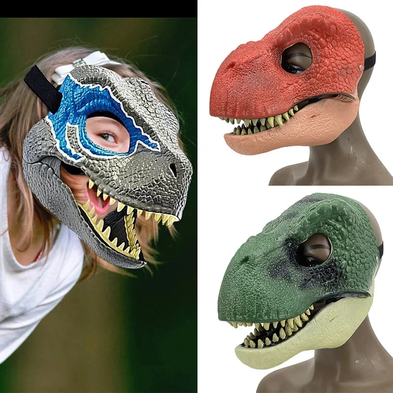 Maschera Bocca Dinosauro Maschera Halloween Natale Animale Tirannosauro Rex Maschera Dinosauro Terrore Carnaval Masquerade Maschera Decorativa