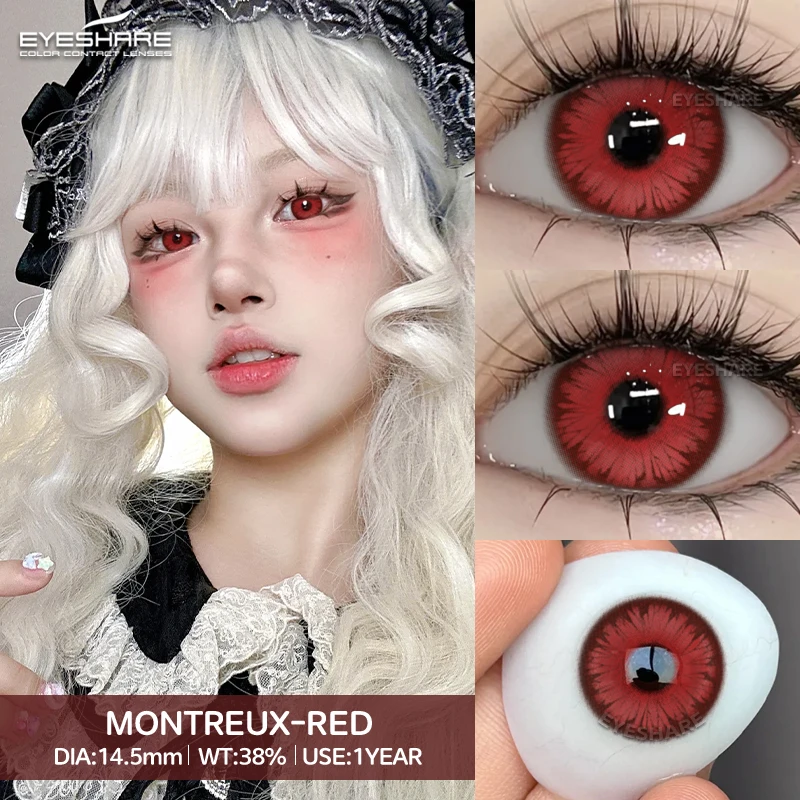 Vibrant Cosplay Pink & Purple Contact Lenses for Halloween Beauty Makeup