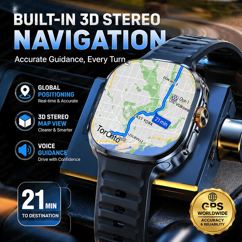 Nuovo Smartwatch Originale 5G con Chiamate, 4G WiFi, Memoria 32GB, App Social, GPS, Schermo AMOLED HD, Batteria 2100mAh, per Sport e Business - immagine 3