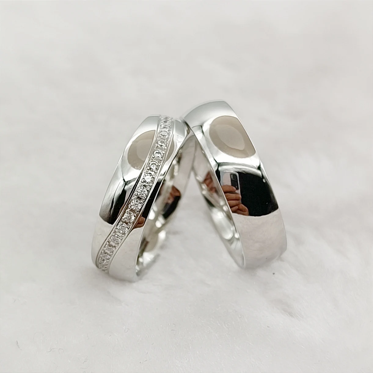 

She and He Cz Diamond Marriage Wedding Rings Set for Couples Titanium Stainless Steel Jewelry Alliance