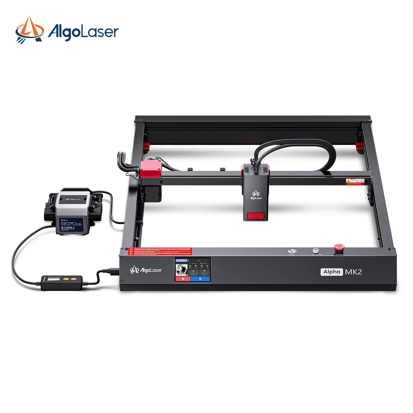 AlgoLaser AlphaMK2 40*41CM CNC Laser Engraver Cutter With Screen Table Woodworking Tool Engraving Cutting Machine Metal Printer