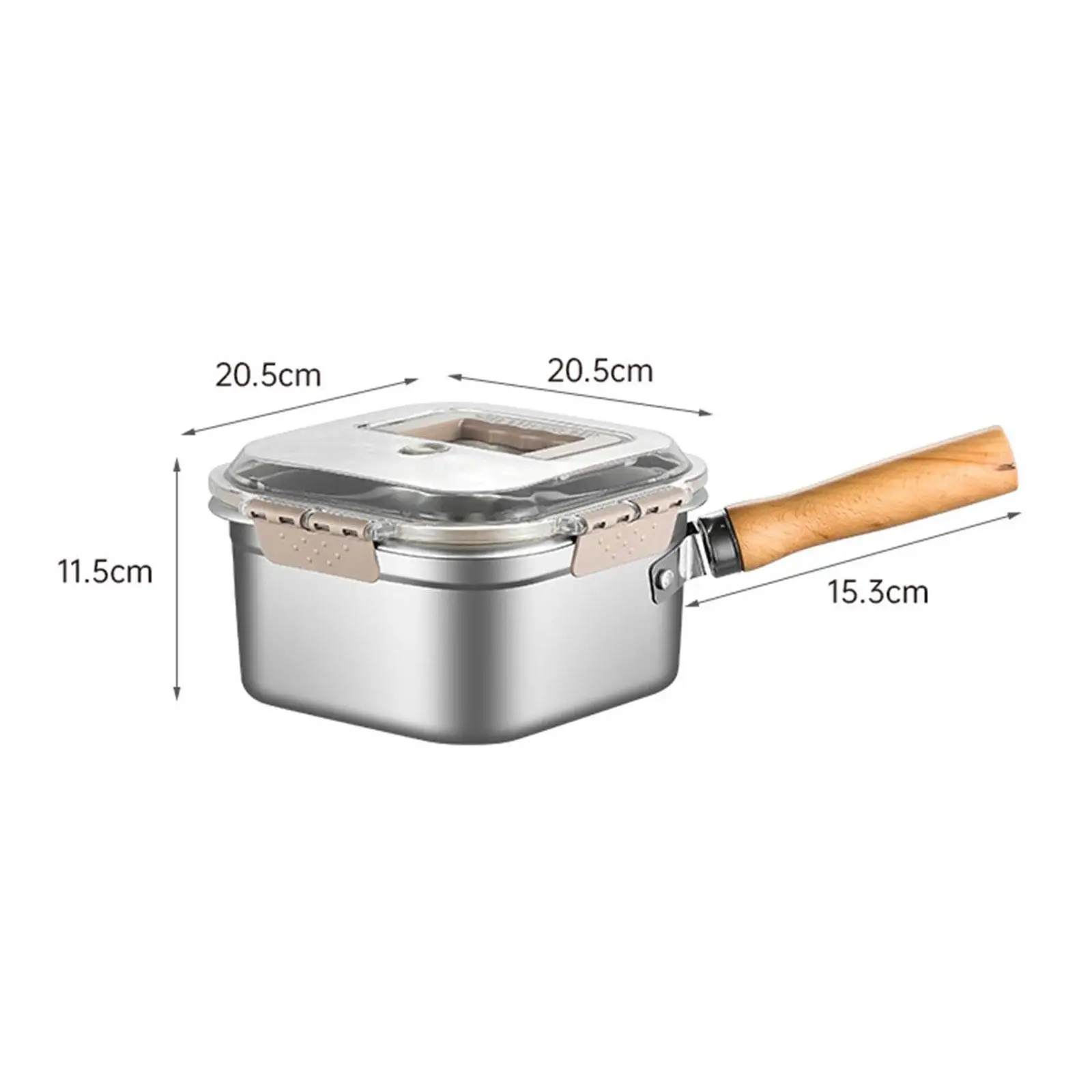 Small Deep Fryer Pot Wood Handle Home Kitchen Easy to Clean Frying Basket for Small Deep Fryer Pot Wood Handle Home Kitchen Easy to Clean Frying Basket for