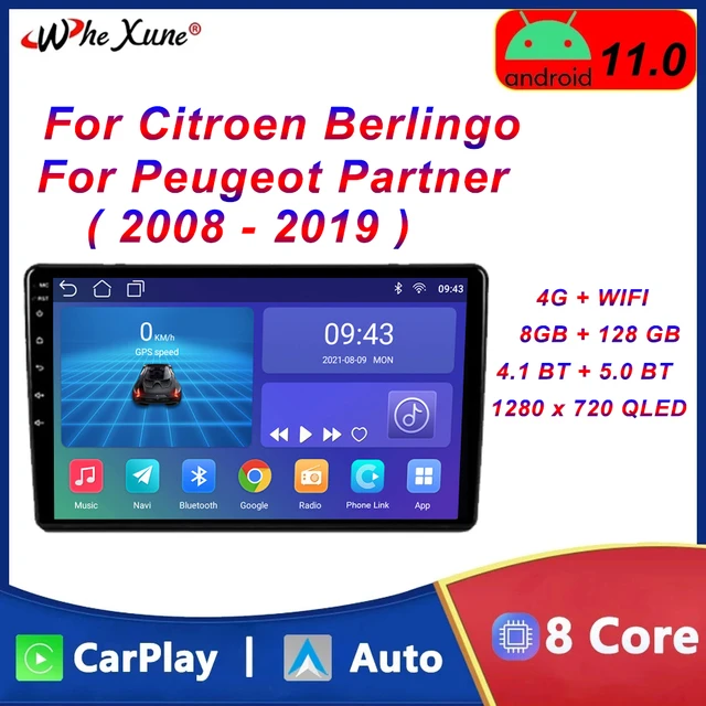 For Citroen Berlingo 2 B9 Peugeot Partner 2008-2018 Car Radio Multimedia  Player Android Carplay WIFI GPS Navigation Touch Screen