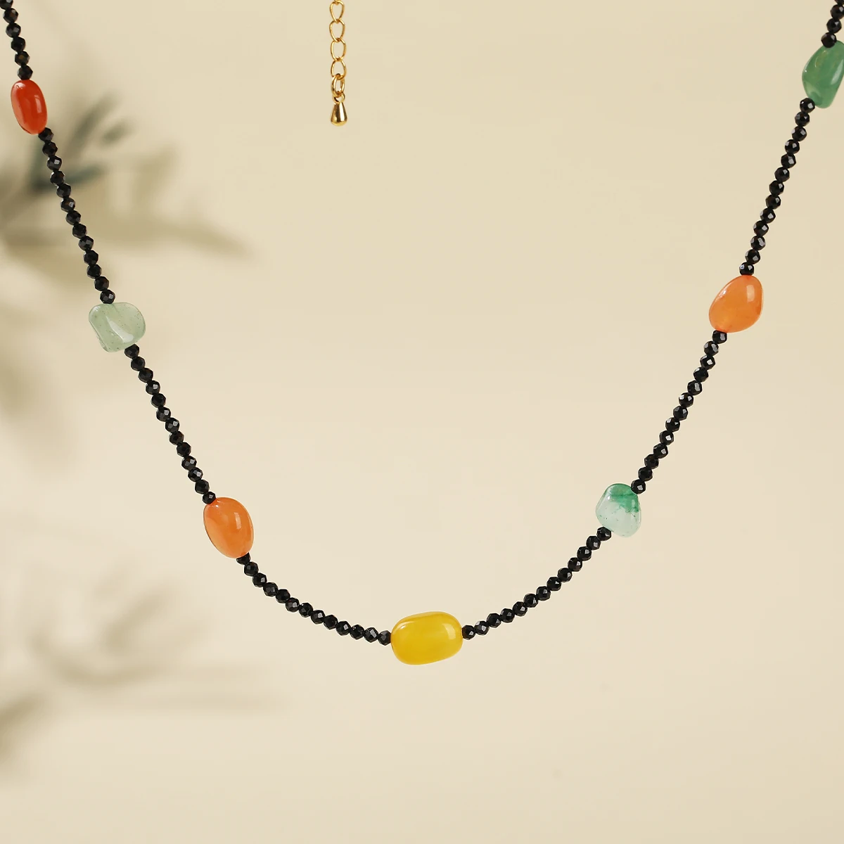 Gemstone Necklace Spiritual Bead Necklace With Black Spinel David