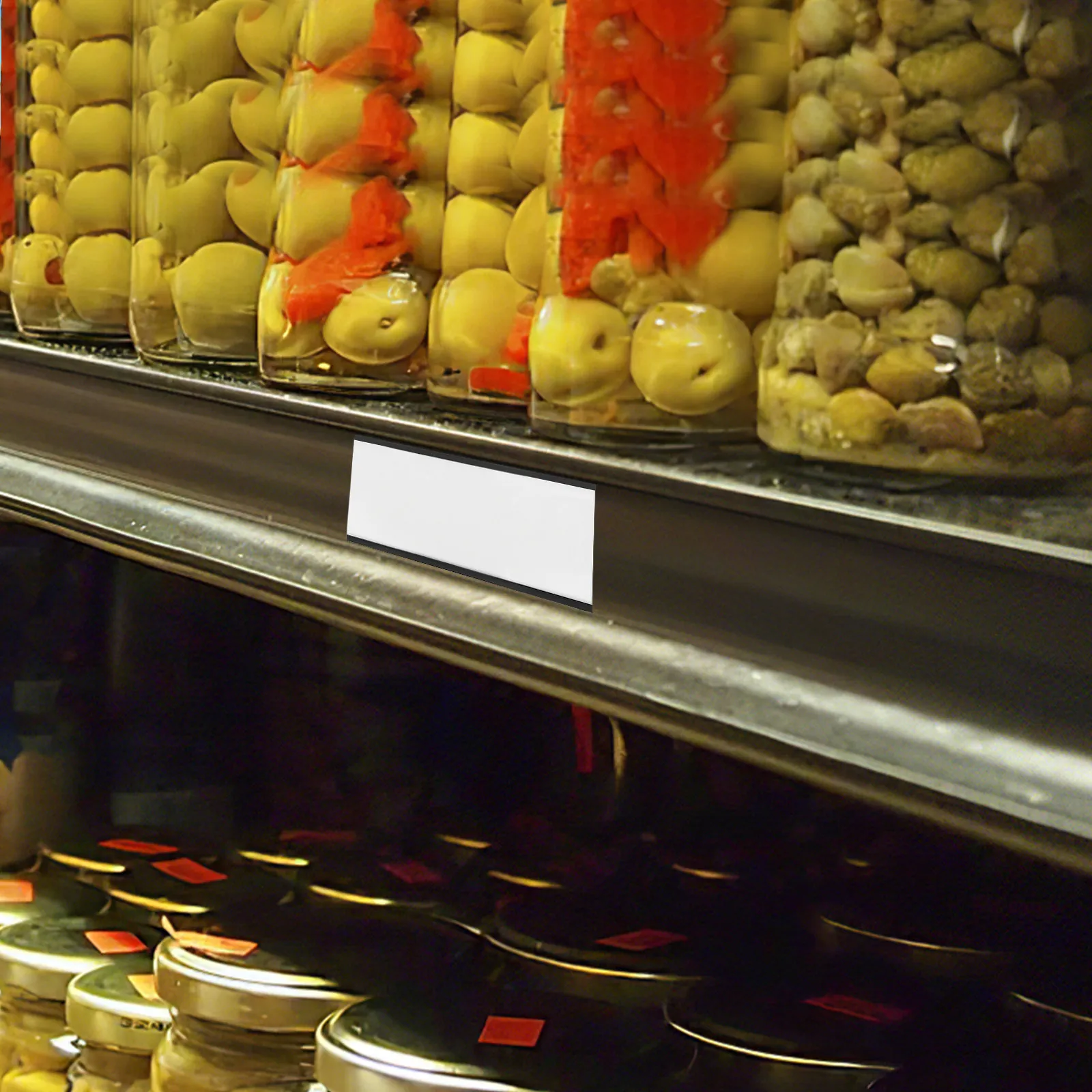 10 세트 자기 라벨 홀더 선반 파일 캐비닛 냉장고 이름표 자기 가격표용 투명 플라스틱 카드 삽입물