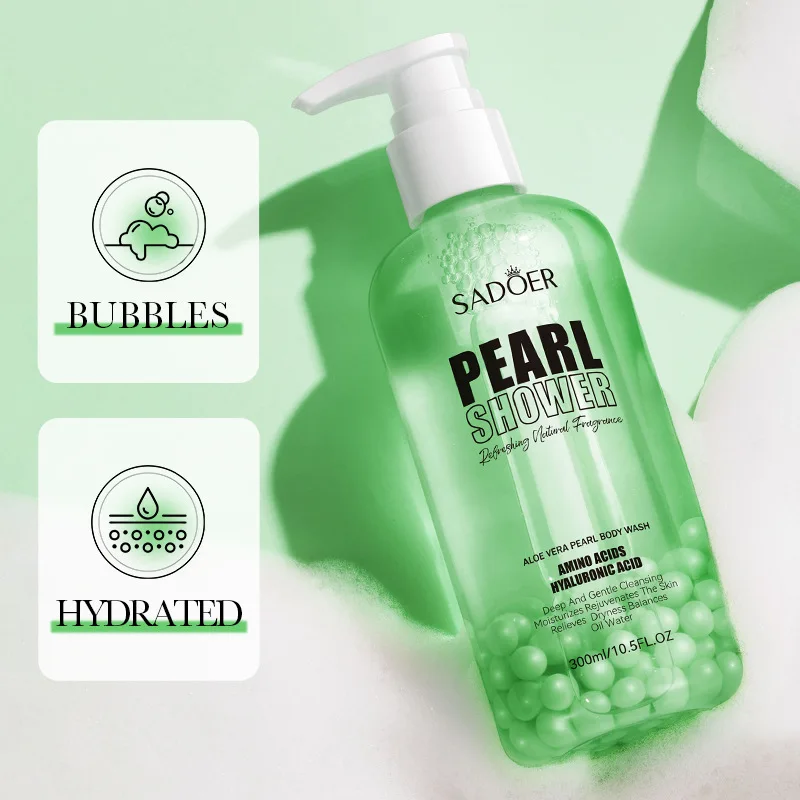 300ml Orange Pearl Cleaning Fragrance Shower Gels Peach Aloe Deep Cleaning Bath Milk Body Cleansers Body Wash