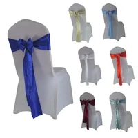 (10pcs/50pcs) Satin Mariage Sash For Wedding Chair Decoration Ribbon Band Belt Christmas Birthday Baby Shower Party Chair Sashes 1