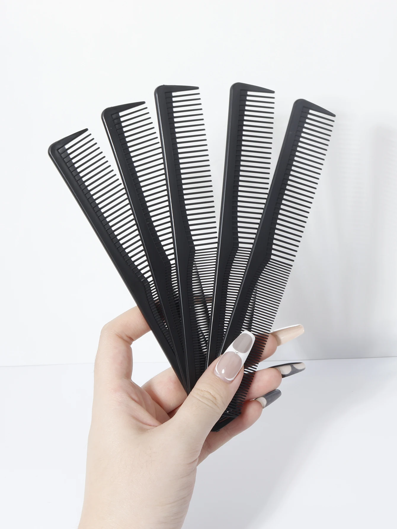 5pcs carbon fiber cutting comb, anti-static and heat-resistant, double-sided hair comb, suitable for all hair types 2