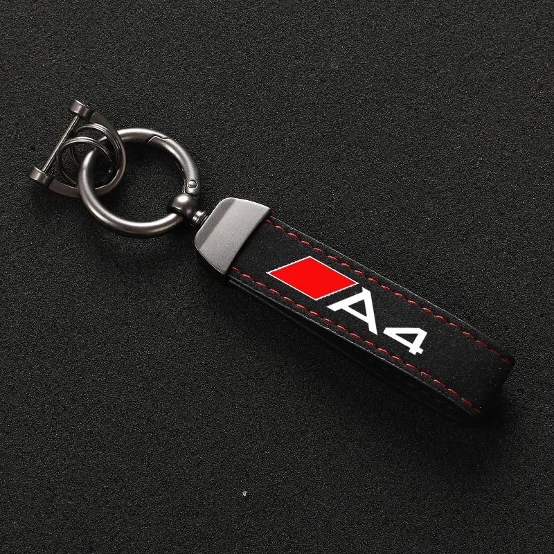 

Car Suede Keychain Sport Car Key Ring Custom Gift With Logo For Audi A3 A4 A5 A6 A7 A8 Q8 Q7 Q5 Q3 TT B4 B5 B6 Car Accessorie