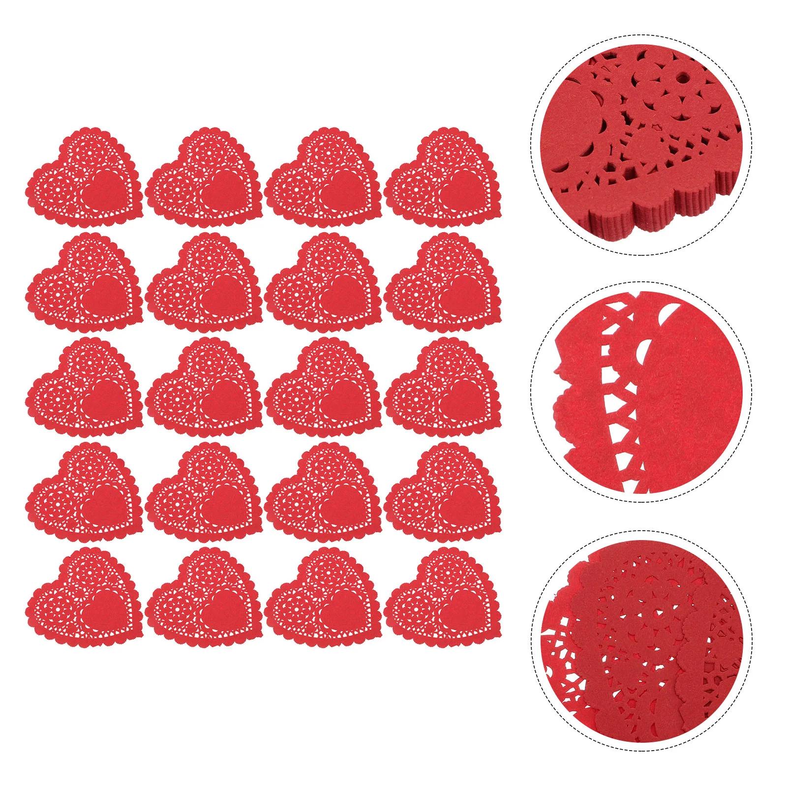 

100 Pcs Paper Valentine's Day Pads Tablecloths Wedding Cake Decorations Food Lace