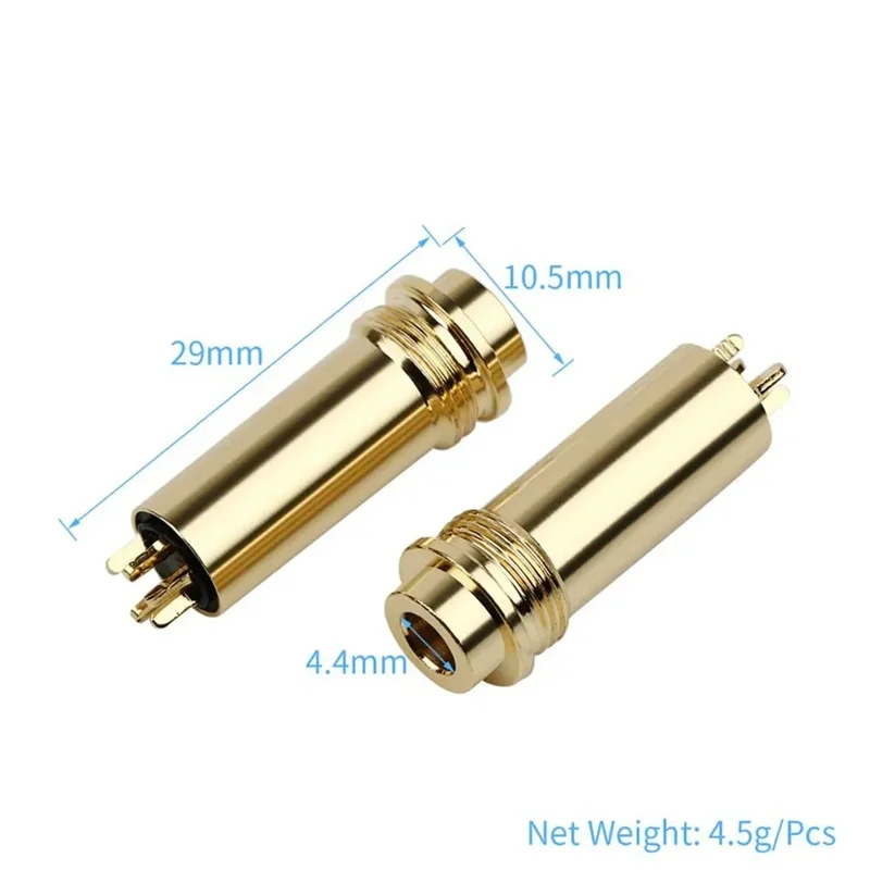 Audio Jacks 4.4mm Plug Headphone Jack Female Connector 5 Pole Balance Interface For Soldering Earphone Wire Consumer Electronics 3