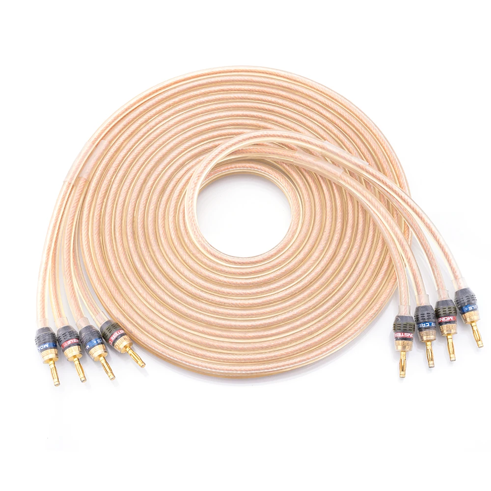 Monster Cable Oxygen-free Copper（OFC）Audio HiFi Speaker Cable HI-FI High-end Amplifier Loudspeaker Cables Banana Plug Wire Line