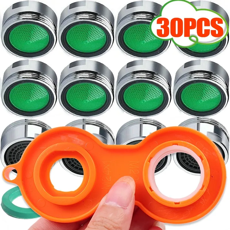 1/30x ก๊อกน้ํา Aerator ชิ้นส่วนทดแทน TAP FILTER หัวฉีดในครัวเรือนประหยัดน้ําห้องครัวห้องน้ําอ่างล้างจานก๊อกน้ํา Bubbler 1