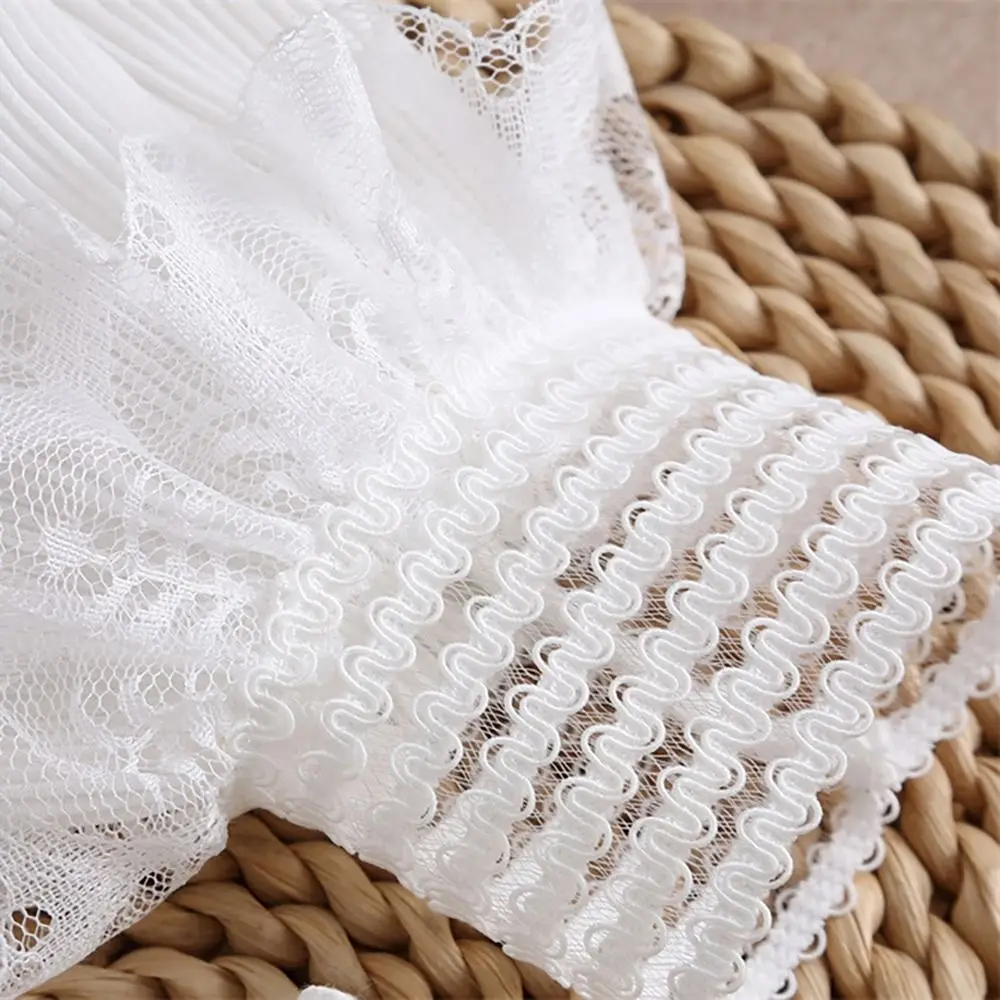 Detachable Sleeve Fake Cuff Ruffles Elbow Sleeve Lace Cuffs Arm Cover 1Pair