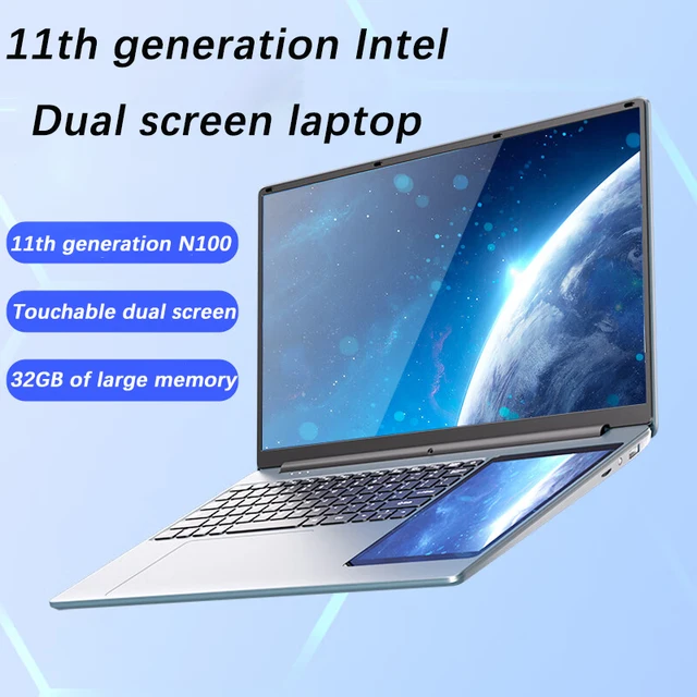2024 new high performance 15 6 7 inch dual screen laptop full metal casing 180 rotating