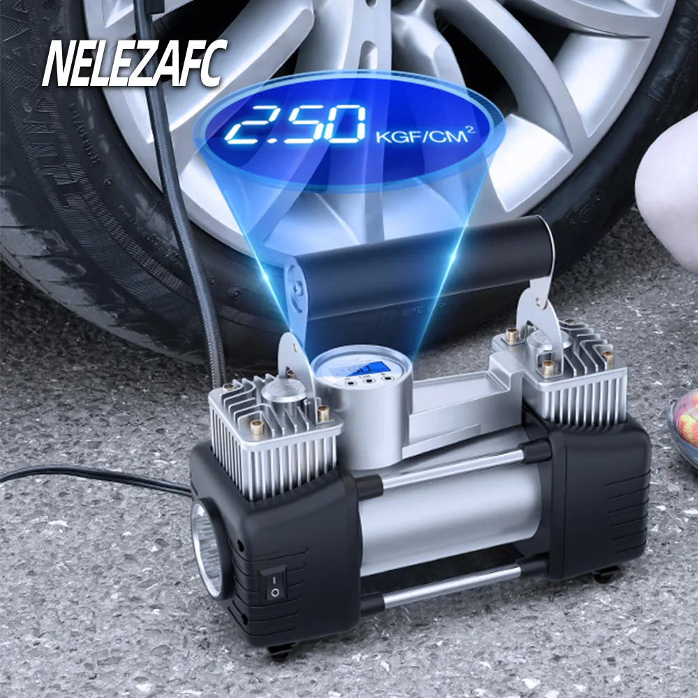 

12V Portable Car Air Compressor Air Pump Digital High Pressure Inflator Pump Power with LED Inflator for Auto Motorcycle Bicycle
