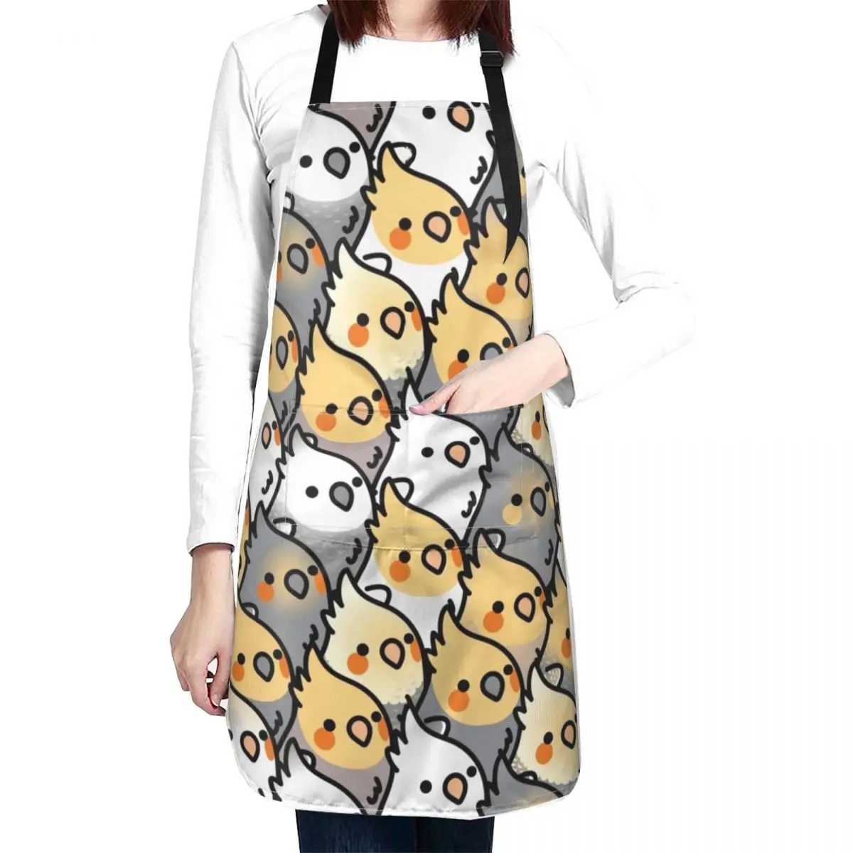 

Chubby Cockatiel Party Apron Barista Apron Chef Uniform Woman Men's Kitchen Apron Kitchen Aprons