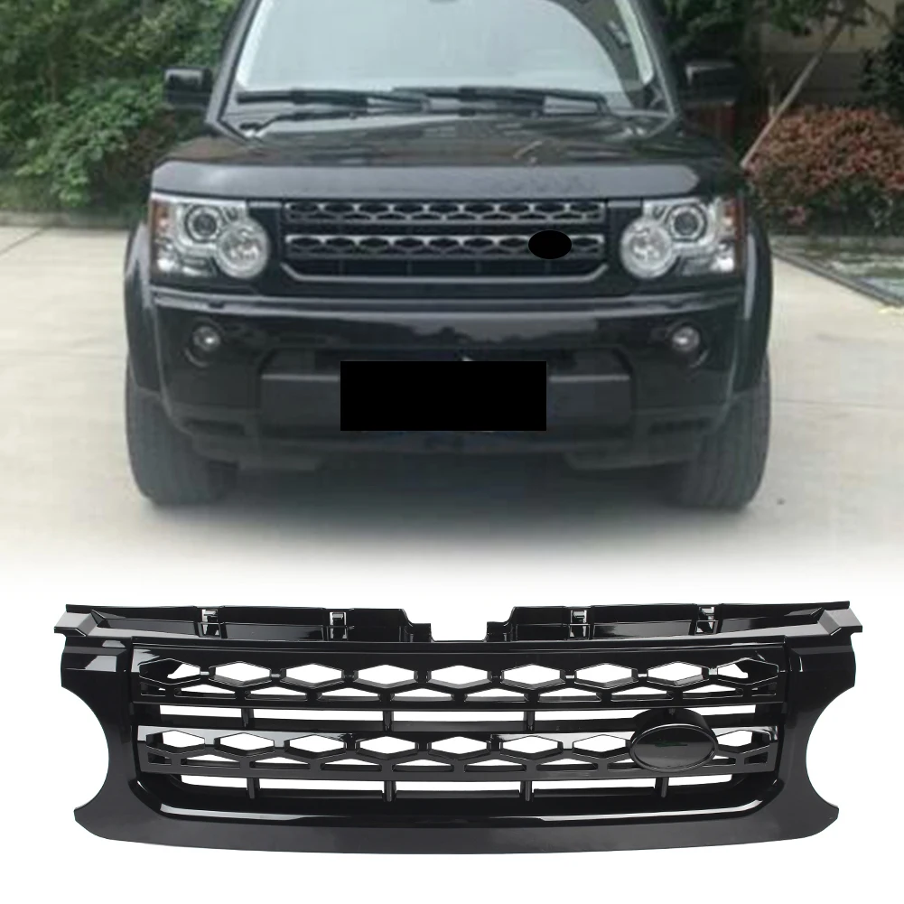 

Glossy Black Car Racing Grill Front Mesh Grille Moulding ABS For Land Rover Discovery 4 LR4 2010 2011 2012 2013 L319