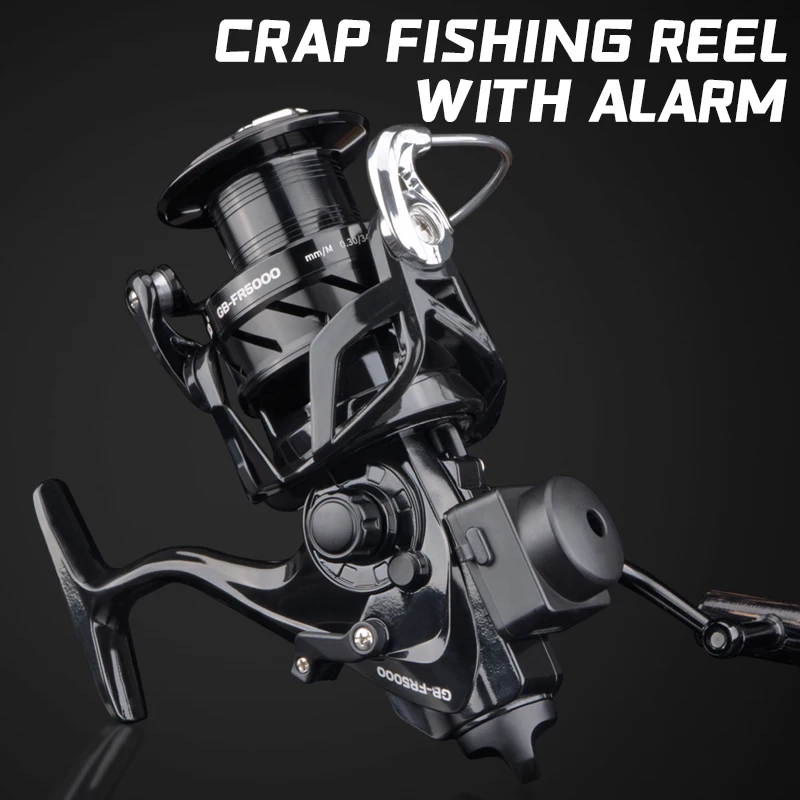 DEUKIO Spinnrolle mit Bremsfunktion und Alarm, 5+1BB, 4.8:1 Übersetzungsverhältnis, 8kg Bremskraft für Karpfenangeln, CNC-Griff – Detail 1