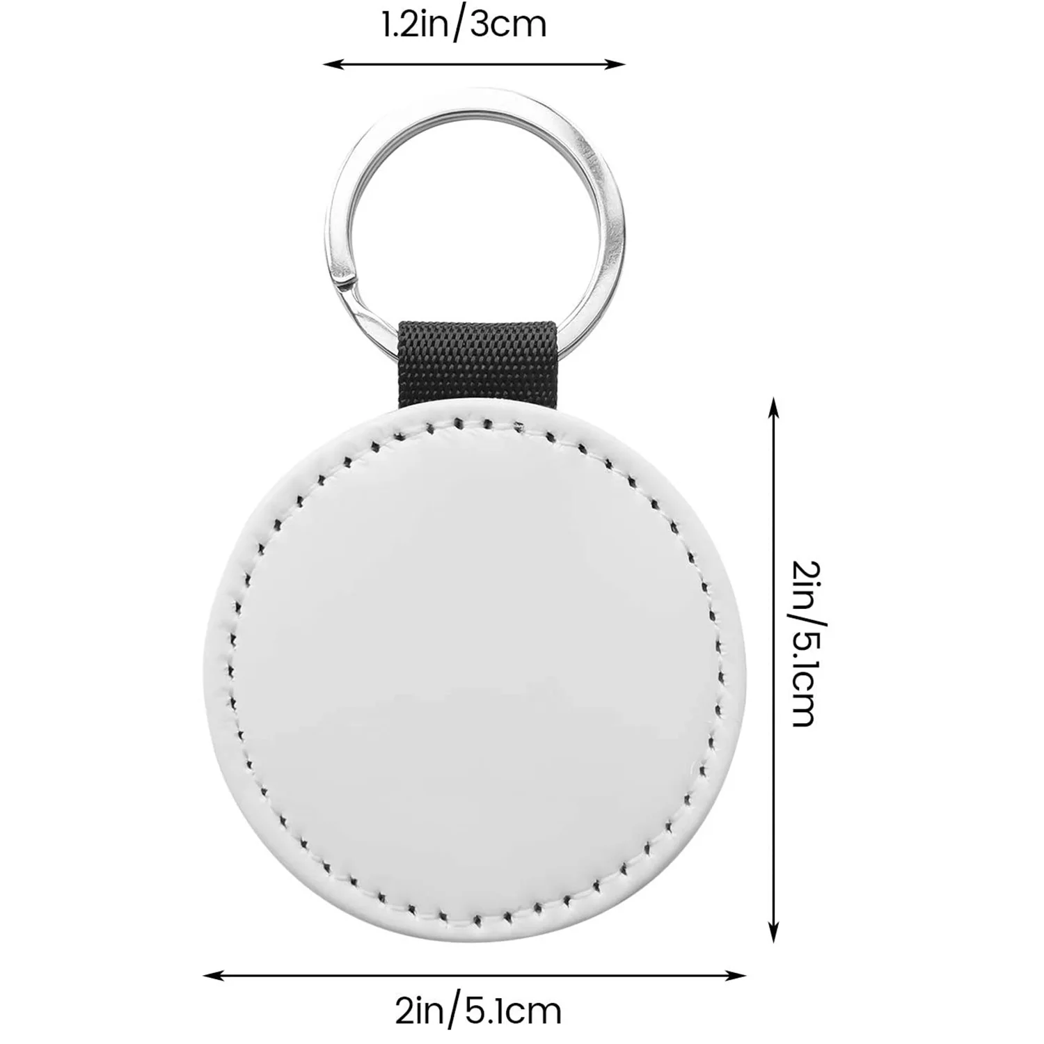 AB97-10 팩 승화 블랭크 키체인 글리터 PU 가죽 키체인 DIY 열전사 키링