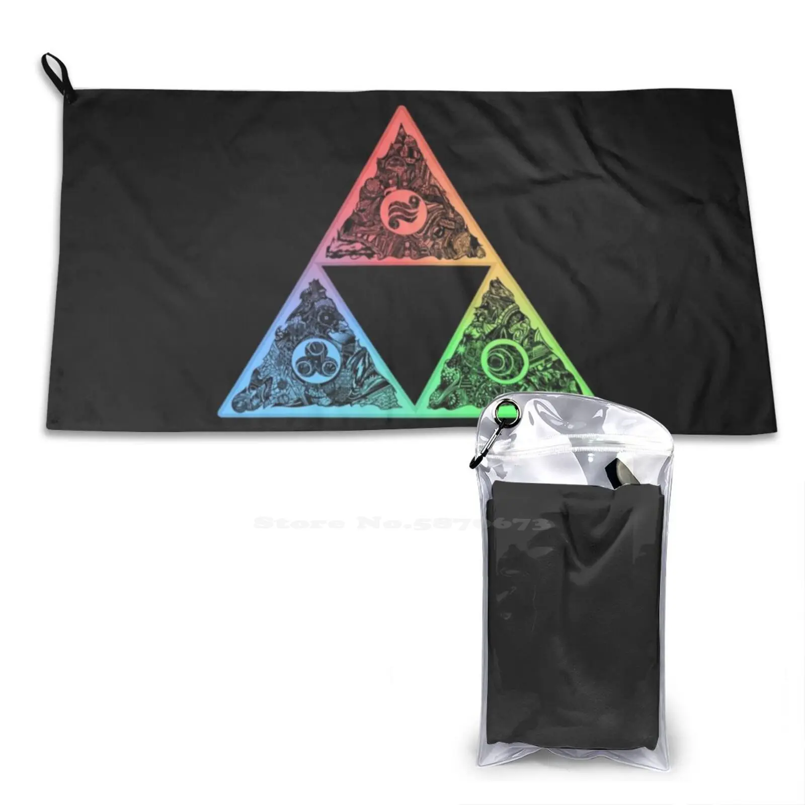 Triforce Of Puzzle-Clean Custom Soft Sport Asciugamani Home Outdoor Link Legend Triforce Wisdom Course Power Rainbow Nayru Farore