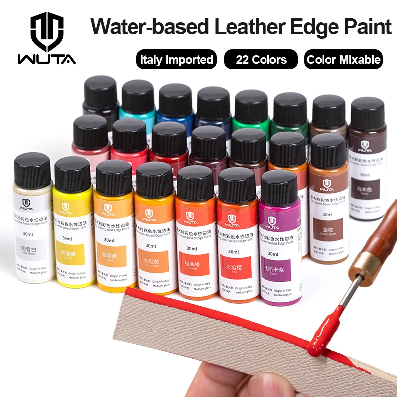 WUTA 30ml Professional Leather Edge Paint Oil Dye Edge Dressing Color