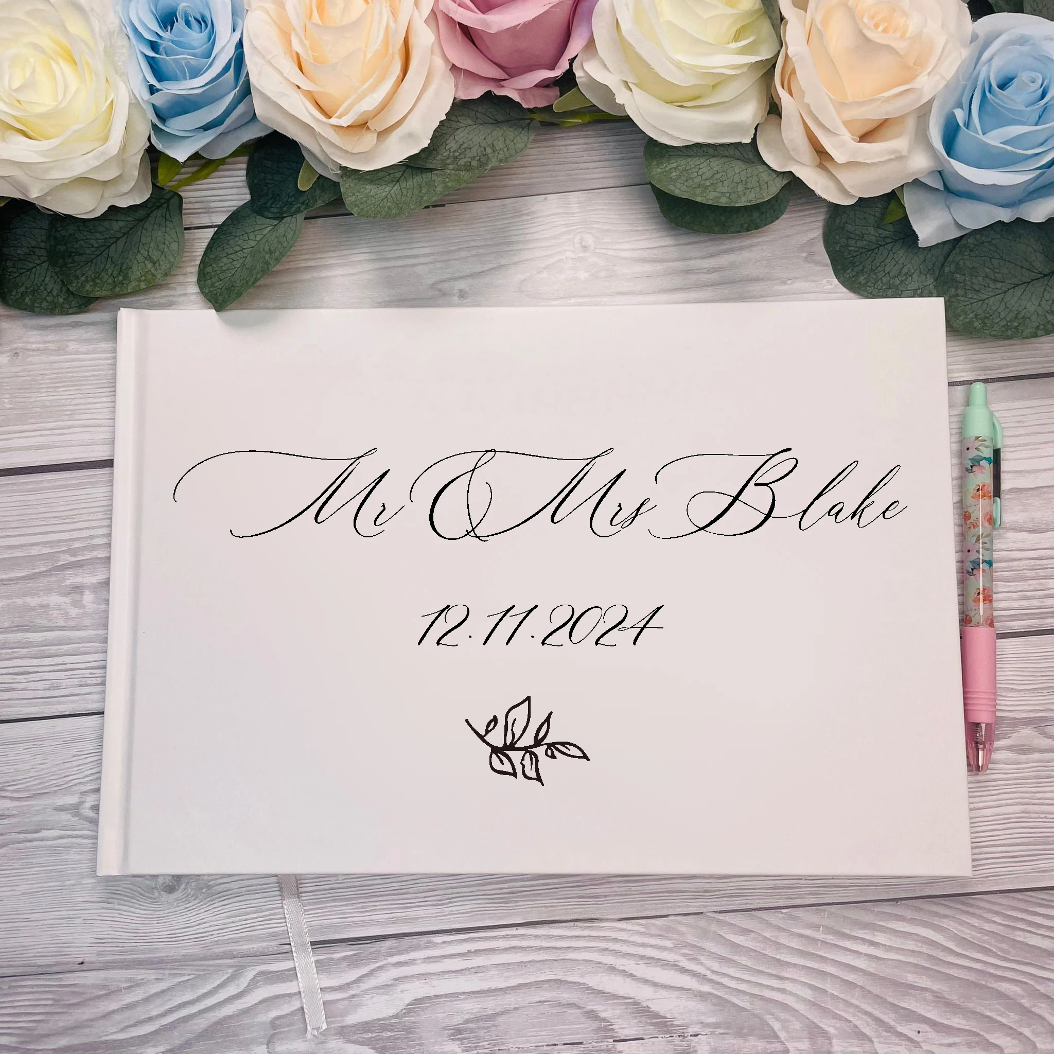 Wedding Guest Book Guest Book Alternative Wedding Guest book Personalized Guestbook Book Scrapbook Photo Album Rustic Wedding Dec
