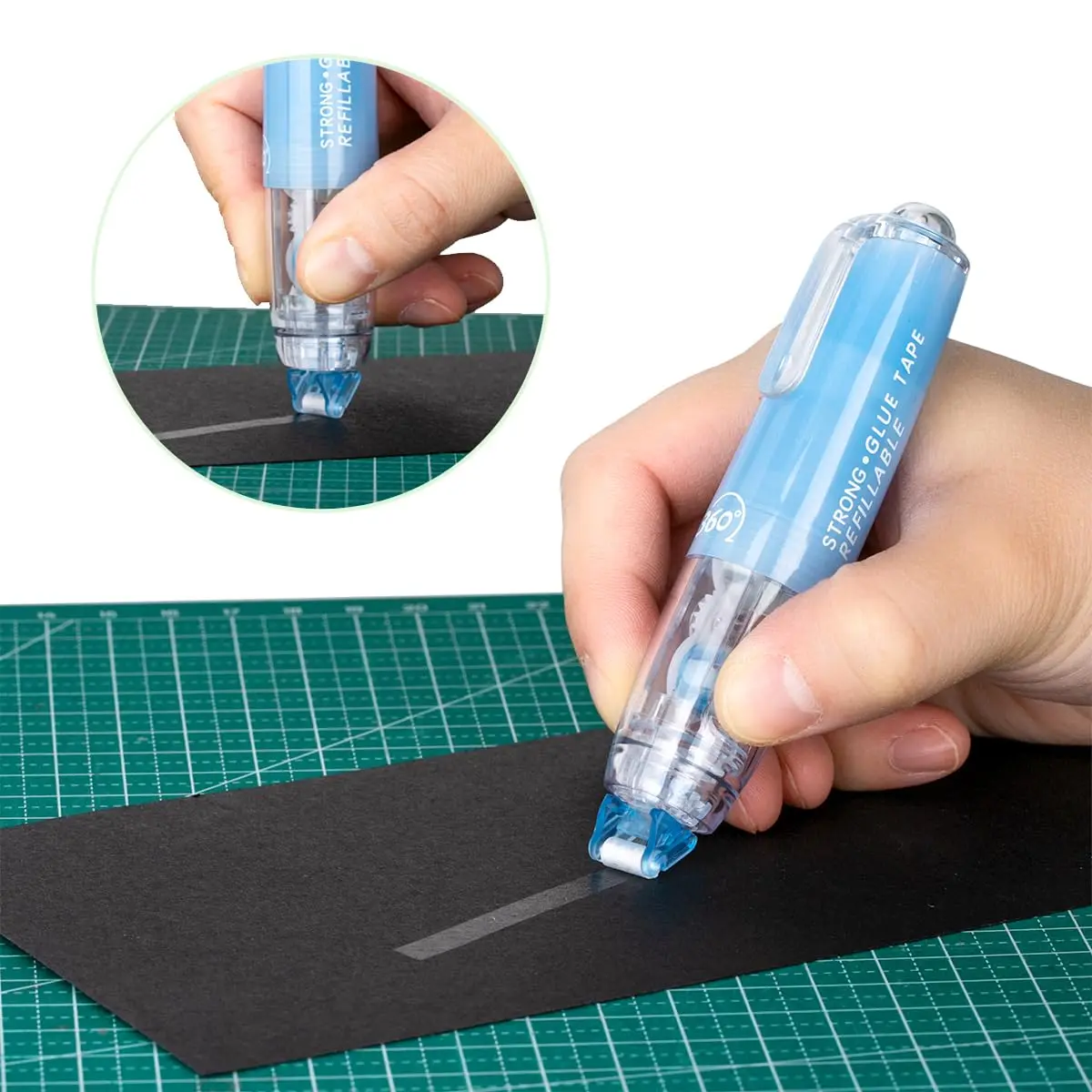 Double Sided Tape Roller with Tape Refills, Retractable Scrapbooking Glue Tape Roller, Adhesive Tape Dispenser 5