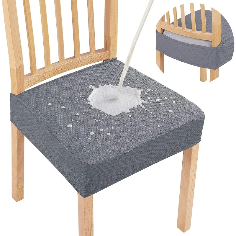 Universal Stretch Chair Cover Waterproof Elastic Seat Protector for Home Dining Room Use Machine Washable and Fabric Decoration
