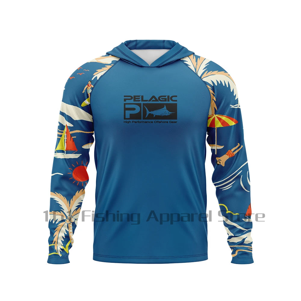 Мужская рыболовная рубашка pelagic с капюшоном, одежда для рыбалки с длинным рукавом, футболка для рыбалки с УФ-защитой, рубашка для рыбалки, одежда для рыбалки