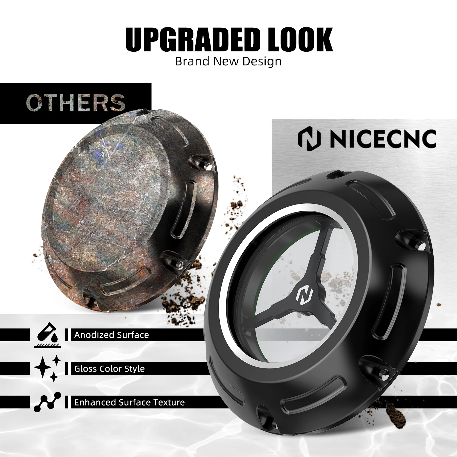NICECNC transparente Derby-Abdeckung für Harley Sportster 883 Low XL883L/1200 Low XL1200L Forty-Eight XL1200X Iron 883 XL883N/1200 XL1200NS – Detail 3