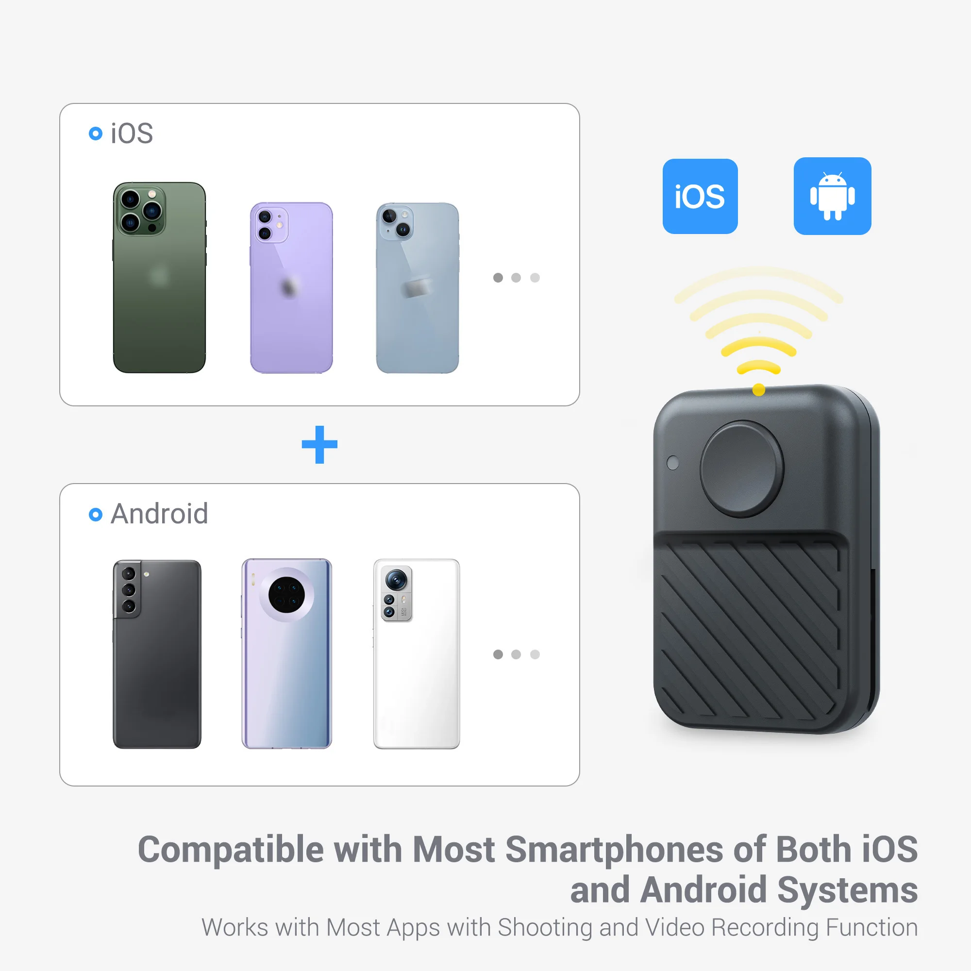 JJC Bluetooth Camera Remote Shutter for iPhone 13 12 11 Samsung Xiaomi Android IOS Mobile Phone