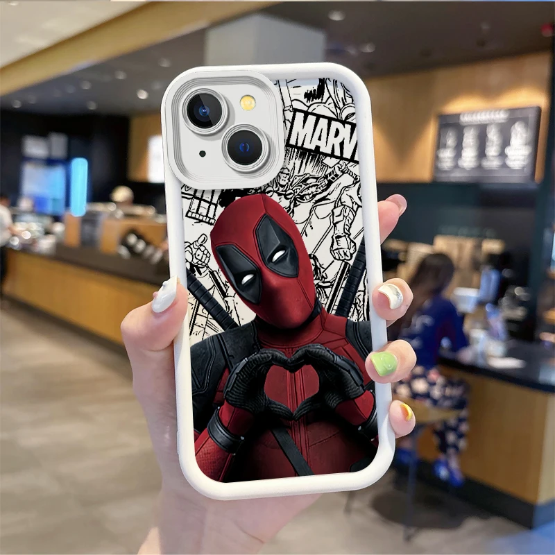 thumbnail image 1 of Funda de teléfono de Deadpool de Marvel, carcasa protectora a prueba de golpes para iPhone 16, 15, 14, 13, 12, 11 Pro Max, 16, 15, 14, 8, 7 Plus, X, XS Max, 8, 7, 1 of 5