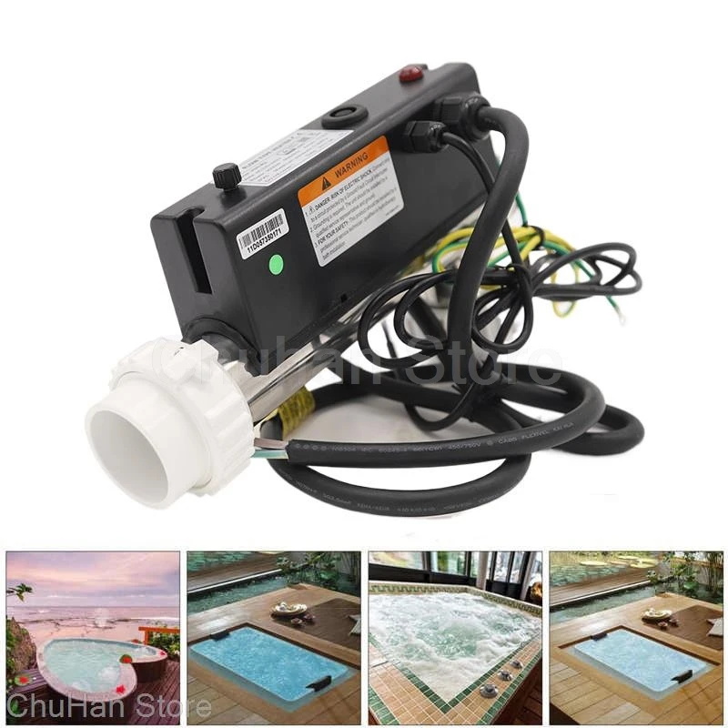 2KW 3KW Bathtub Electric Tankless Water Heater Massage SPA Pool Water Heater Thermostat Circulating For IPX5 Waterproof H30-R1 water heater heating element