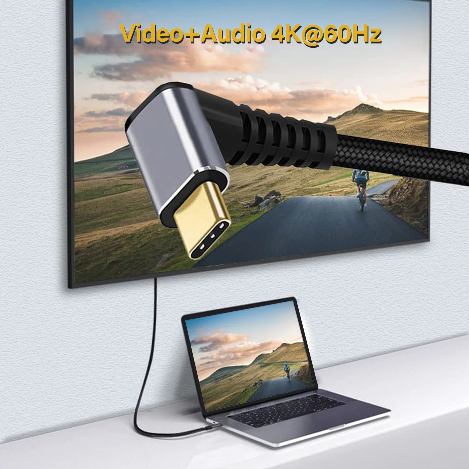 High-Speed USB 3.1 Gen 2 Type-C to Type-C Elbow Cable, PD 100W Charger, 4K Video Support, 1m/2m/3m Length Options
