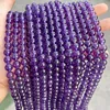 5A Natural Stone Purple Amethysts Beads Round Loose Spacer 4 6 8 10mm Pick Size For Jewelry Making Diy Bracelet Accessories 5