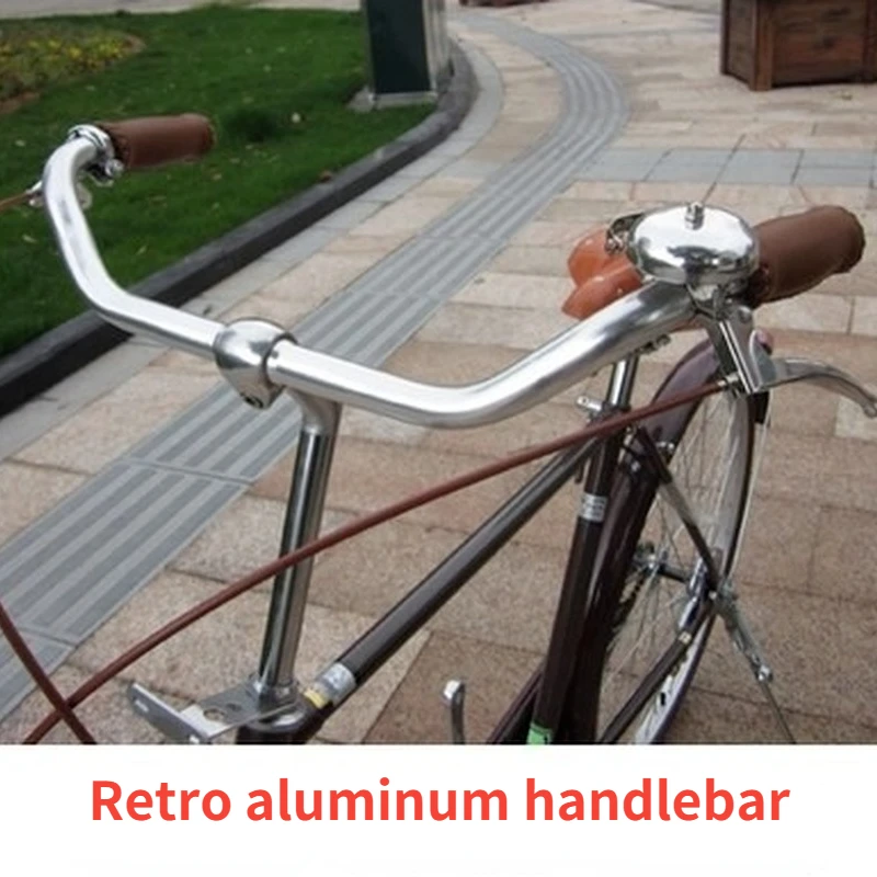 Manillar de bicicleta fijo Retro de 25,4mm, piezas de ciclismo, mango curvo, barra de aluminio, accesorios de plata negra|Manillar de - AliExpress