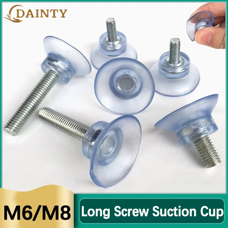 M6/M8 Screw Rubber Suction Cup Transparent Suction Cup with Screw Extra Strong Adhesive Suction Holder