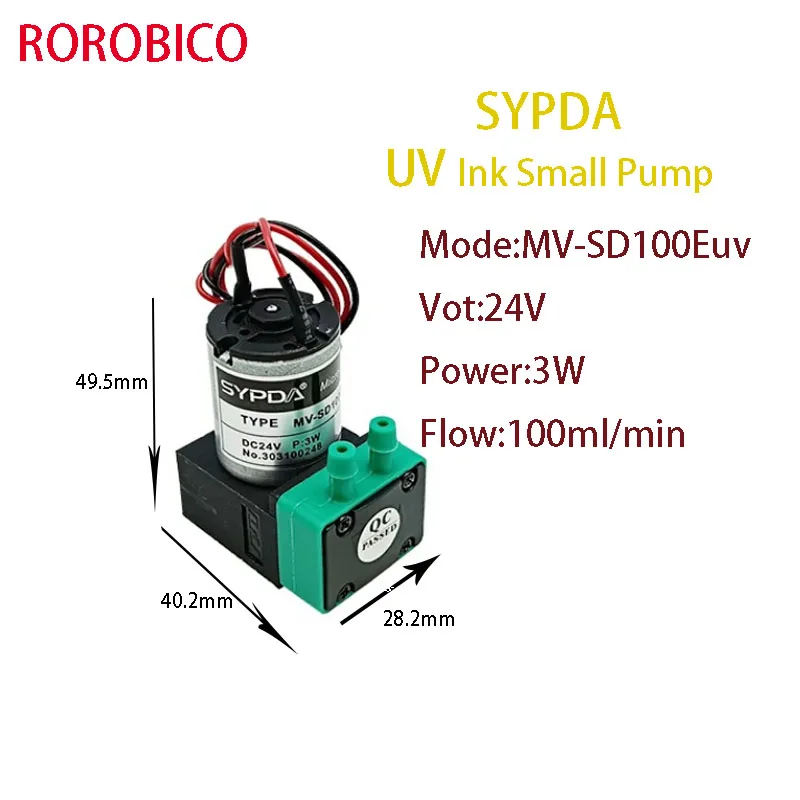 

SYPDA UV Flatbed Printer Small Micro Ink Pump 24V 3W MV-SD100Euv for For Inkjet Printing Flora Docan Gongzheng Diaphragm Pump