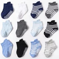 6Pairs/lot Cotton Baby Socks Non-slip Floor Socks 10-16cm Foot Length Socks for 0-5 Years Children Kids Boy Girls