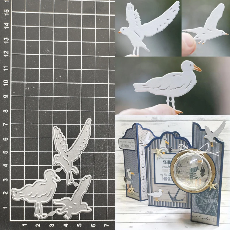 Gabbiano Bird Metal Cutting Dies Stencil Scrapbook Album Stamp Paper Card Goffratura Decor Craft Knife Mold