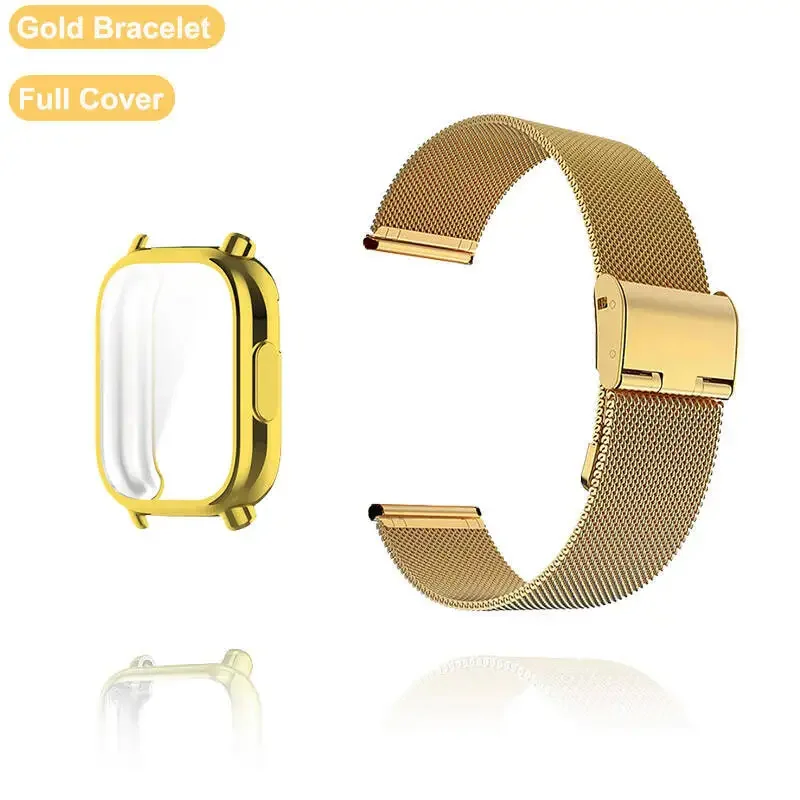Premium Metal Strap with Case & Screen Protector