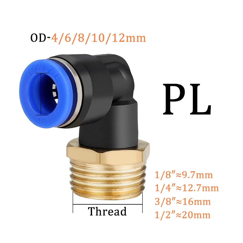 PL    Ŀ  PL4 6 8 10 12 mm-m5 1/4 3/8 1/2 1/8 BSP   ȣ, OD  Ǫ  Ʈ, 50 