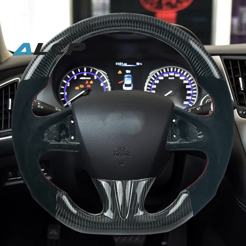 

Индивидуальное рулевое колесо из углеродного волокна для Infiniti Q50 Q50L, автомобильные аксессуары, светодиодный Спортивное колесо